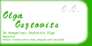 olga osztovits business card